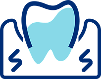 ícone representando inchaço na gengiva
